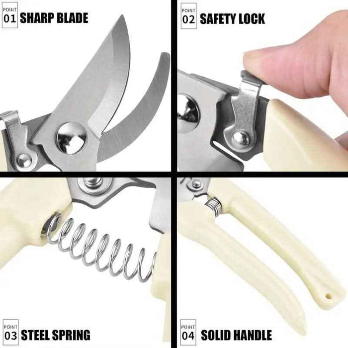 2-Pieces: Garden Pruning Shears Set Sharp Blades