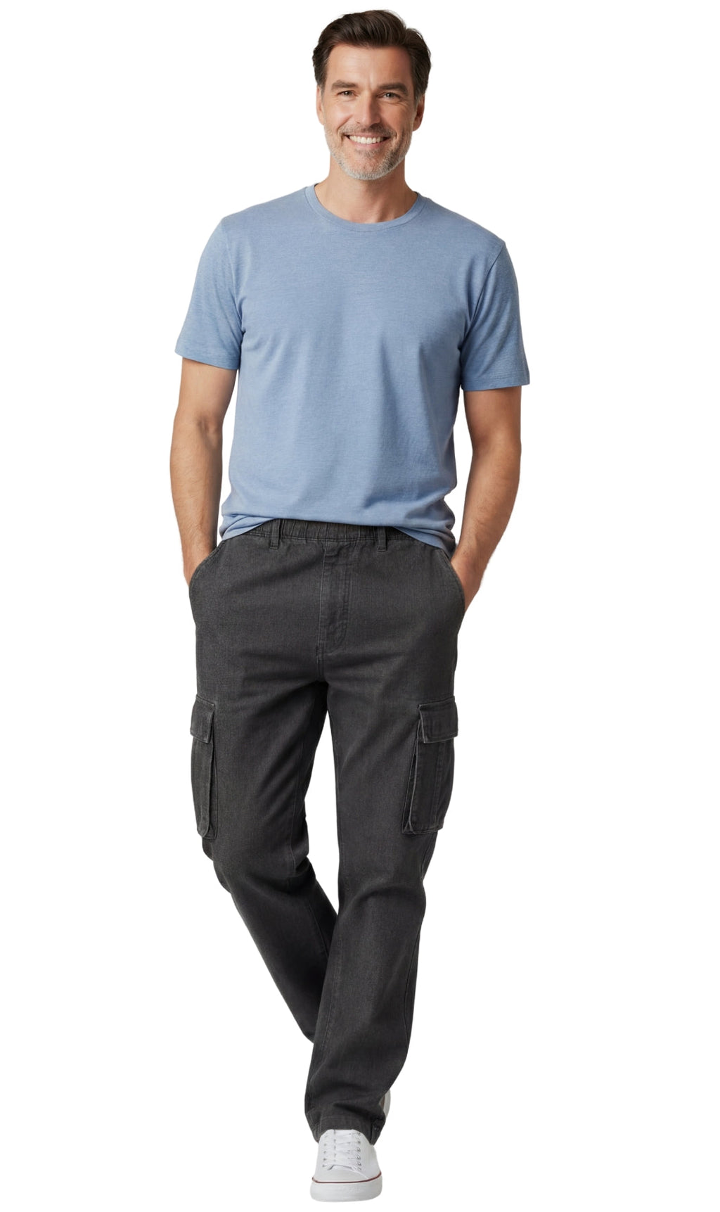 Men's Lightweight Double Pocket Cargo Jeans