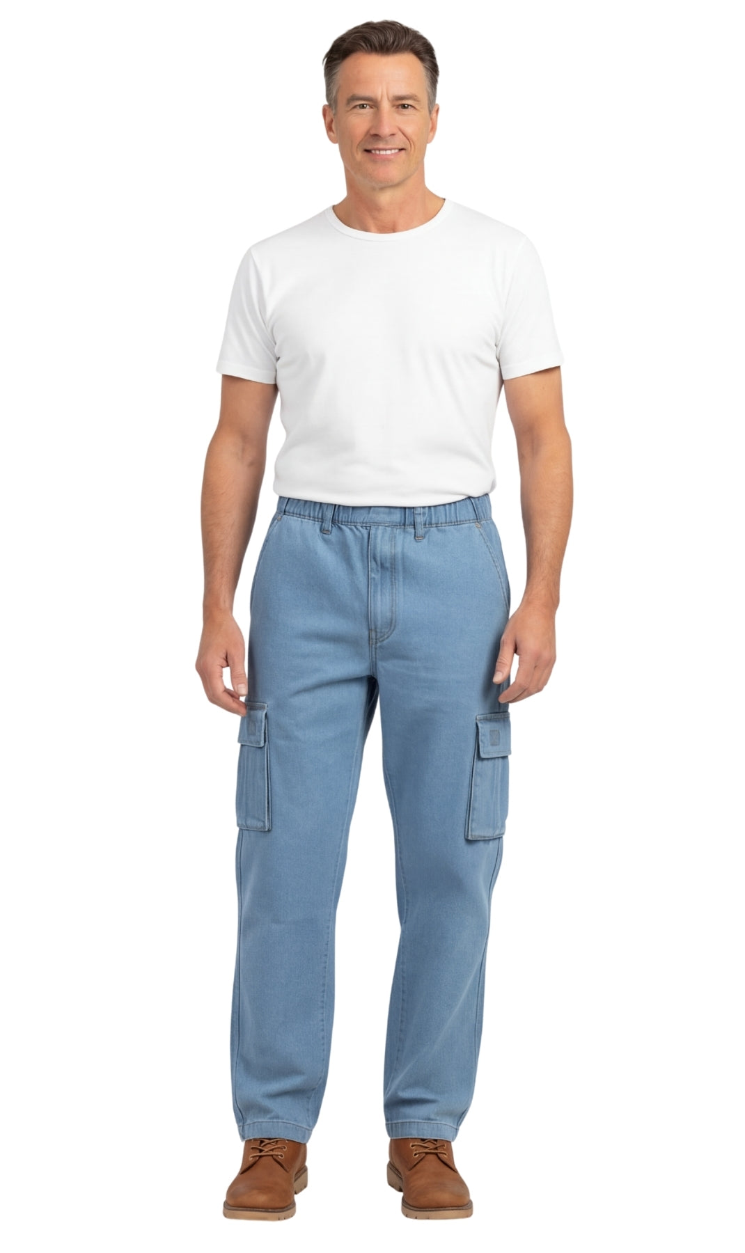 Men's Lightweight Double Pocket Cargo Jeans