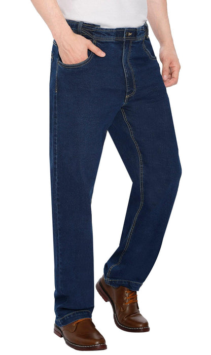 Men's Flex Waist Hidden Stretch Denim Jeans — Pull-On Easy Fit