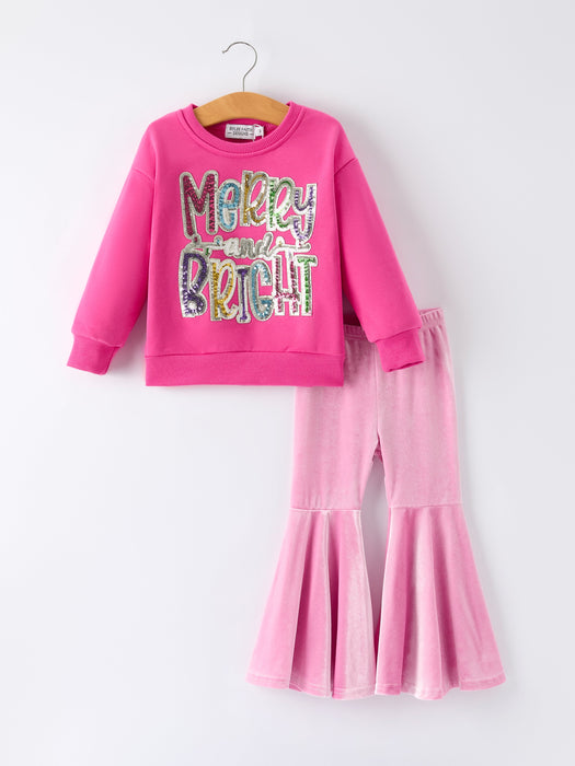 Toddler Girls Pink Merry Bright Top and Bell Pants