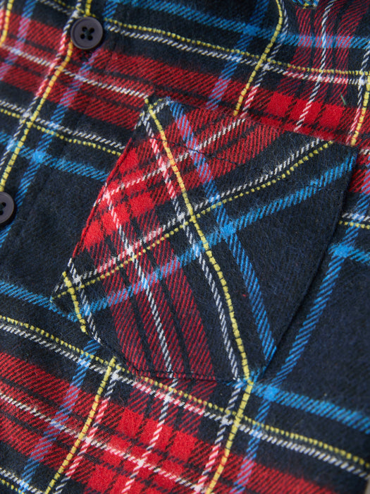 Boys Christmas Red/Navy Plaid Shirt