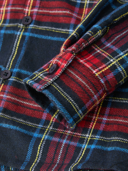 Boys Christmas Red/Navy Plaid Shirt