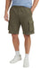 Men’s fleece cargo shorts in charcoal with multiple pockets and elastic waistband for active comfort