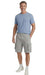 Men’s fleece cargo shorts in charcoal with multiple pockets and elastic waistband for outdoor and casual use
