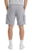 Men’s fleece cargo shorts in charcoal with elastic waistband and multiple pockets for outdoor adventure and casual wear