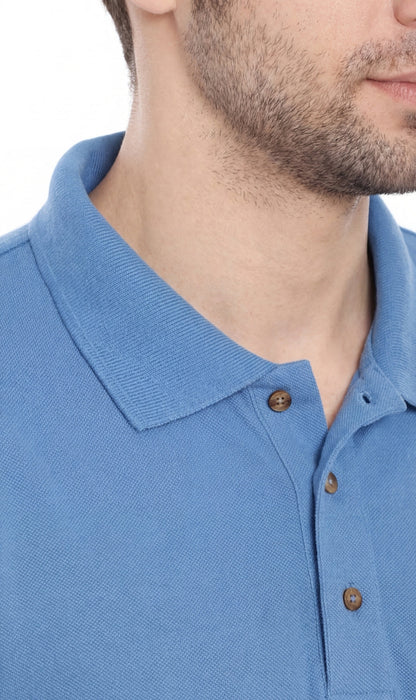 Men's Short Sleeve Polo Shirt — Pique Knit Cotton Blend with Chest Pocket