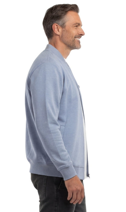Men's Zip-Up Baseball Fleece Jacket — Lightweight Cotton Blend