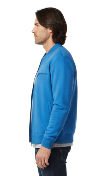Men's Zip-Up Baseball Fleece Jacket — Lightweight Cotton Blend