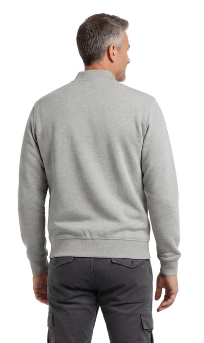Men's Zip-Up Baseball Fleece Jacket — Lightweight Cotton Blend