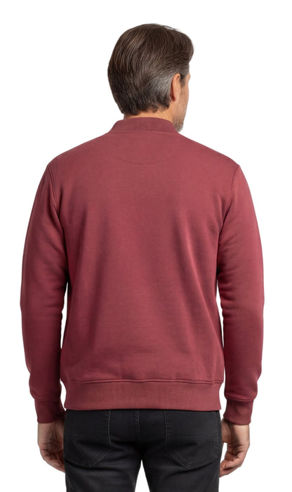 Men's Zip-Up Baseball Fleece Jacket — Lightweight Cotton Blend