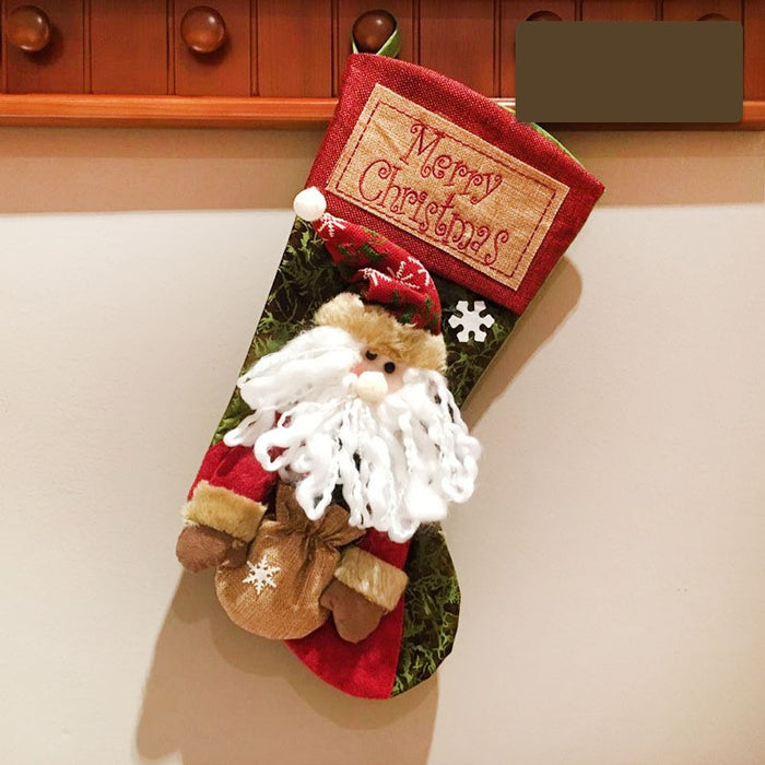 Christmas Stocking Socks Snowman, Santa, and Elk