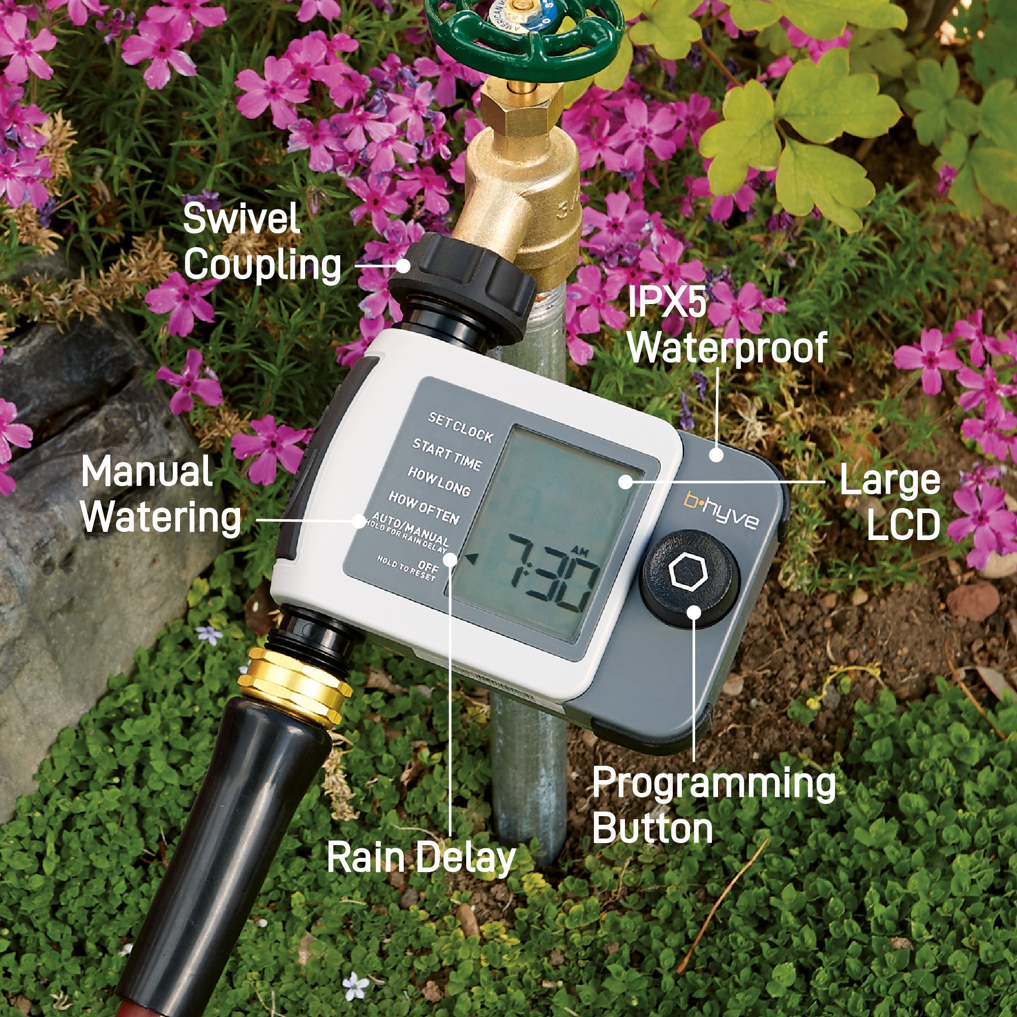 Bluetooth 1-Outlet Hose Faucet Timer