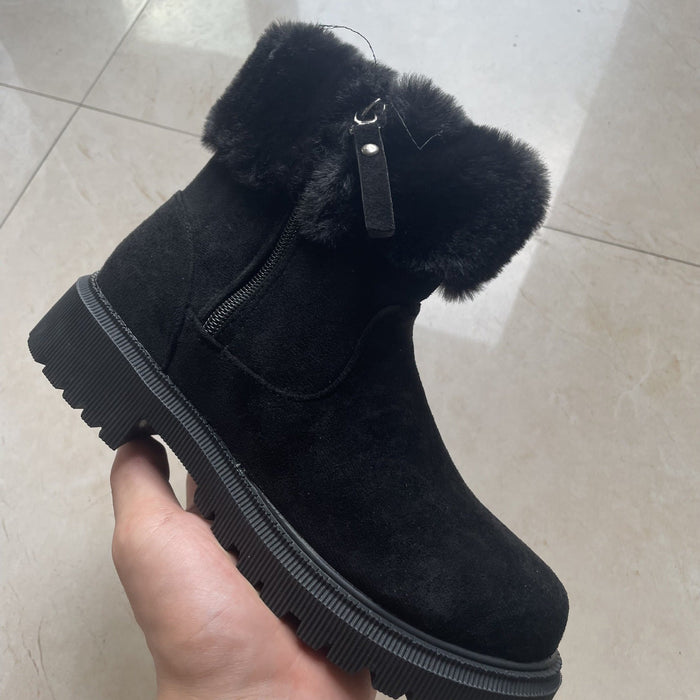 Warm Plush Side-Zipper Winter Snow Boots for Women