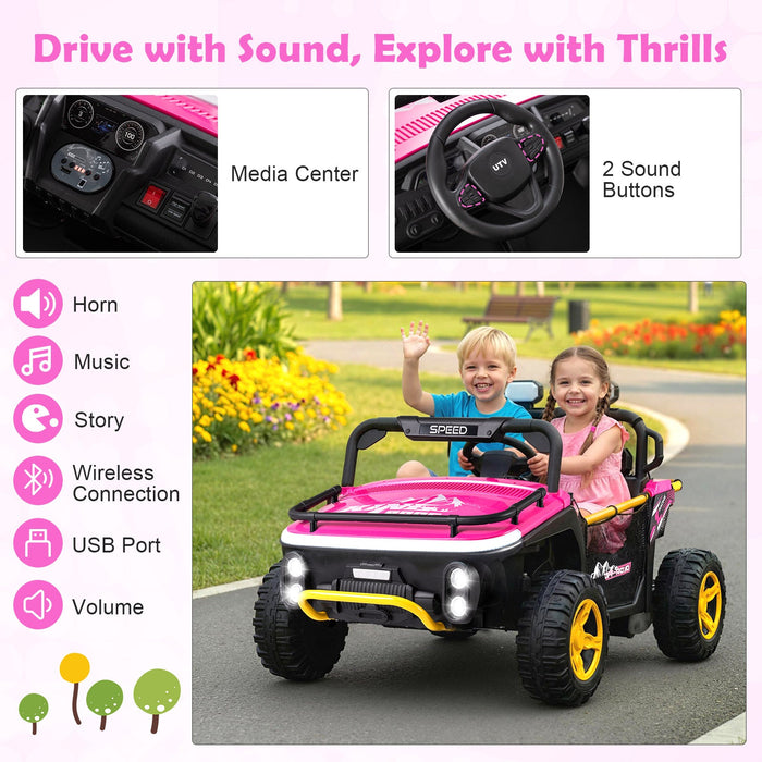 24V Ride on Toy for Kids 2 Seater Ride on Truck with Horn and Music