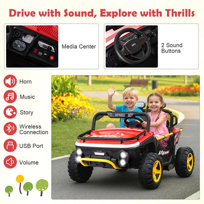 24V Ride on Toy for Kids 2 Seater Ride on Truck with Horn and Music