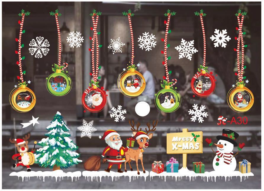 Christmas Decorations Window Clings