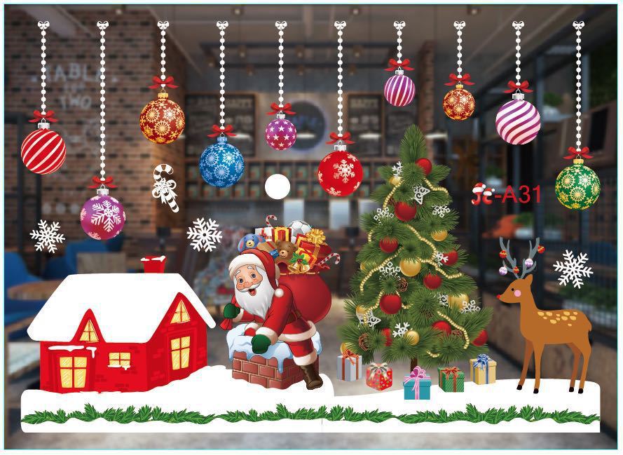Christmas Decorations Window Clings