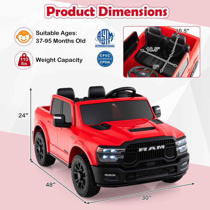 Licensed Ram Truck 24V 2-Seater Ride-On Toy