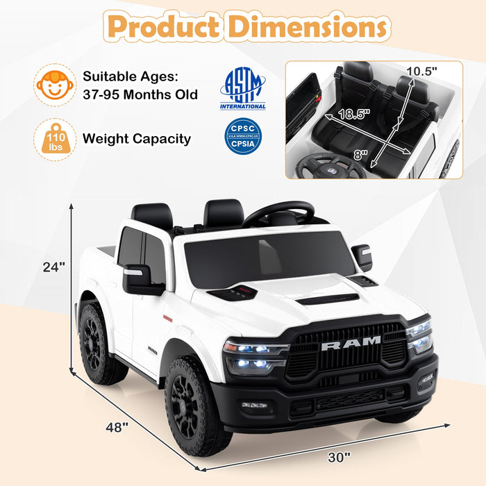 Licensed Ram Truck 24V 2-Seater Ride-On Toy