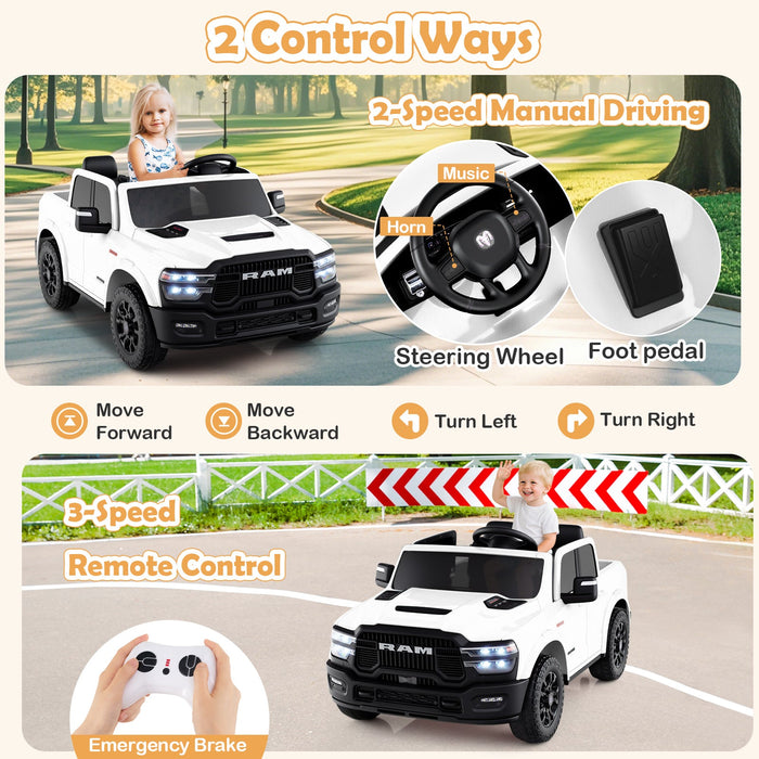 Licensed Ram Truck 24V 2-Seater Ride-On Toy