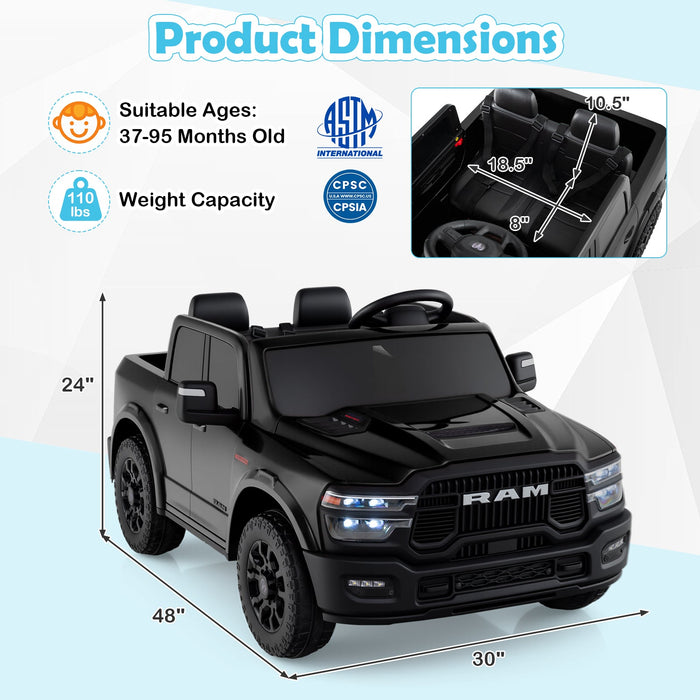 Licensed Ram Truck 24V 2-Seater Ride-On Toy