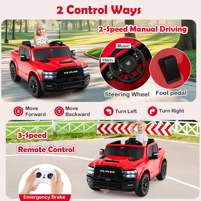 Licensed Ram Truck 24V 2-Seater Ride-On Toy