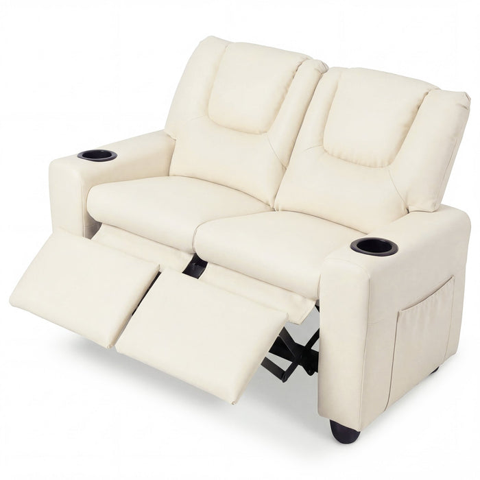 Kids Loveseat Recliner Double Toddler with Cup Holders