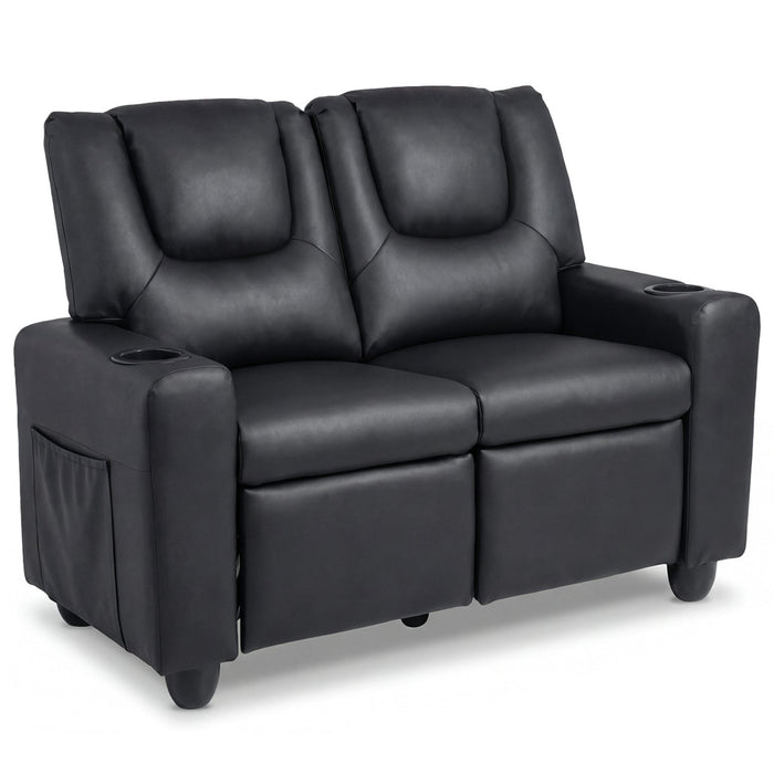 Kids Loveseat Recliner Double Toddler with Cup Holders