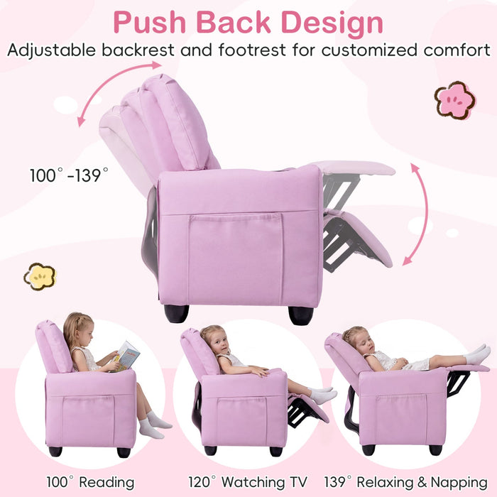 Kids Loveseat Recliner Double Toddler with Cup Holders