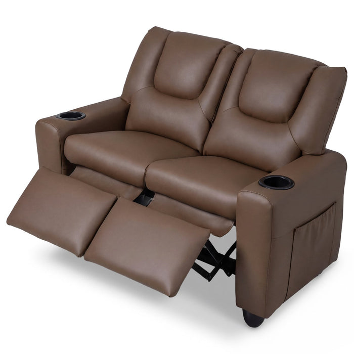 Kids Loveseat Recliner Double Toddler with Cup Holders
