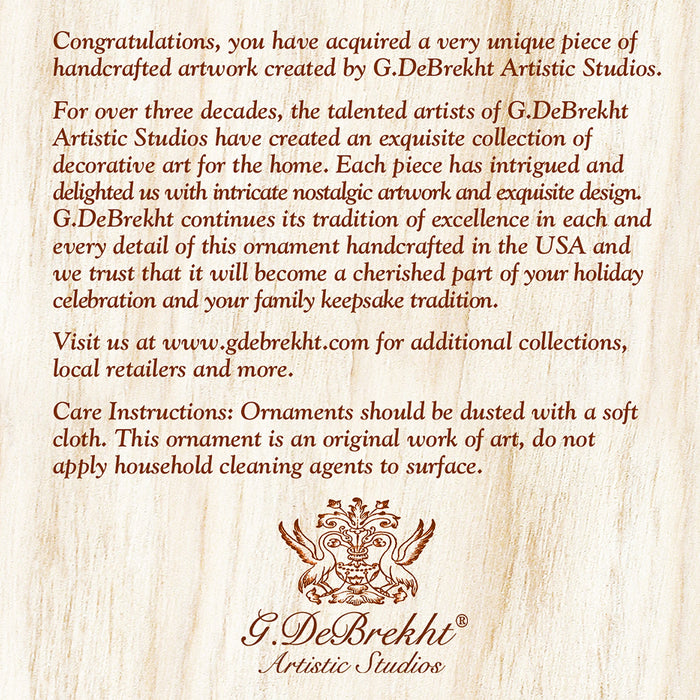 G. DeBrekht "Holiday Kiss" Handcrafted Mercury Glass Ornament Set (3-Piece Keepsake)