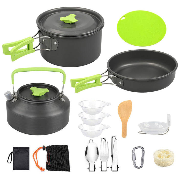 16-Piece Premium Camping Cookware & Utensil Set