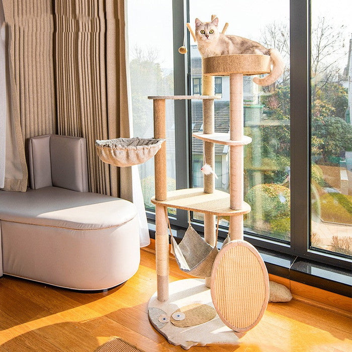Premium Wooden Cat Climbing Frame & Integrated Shelf