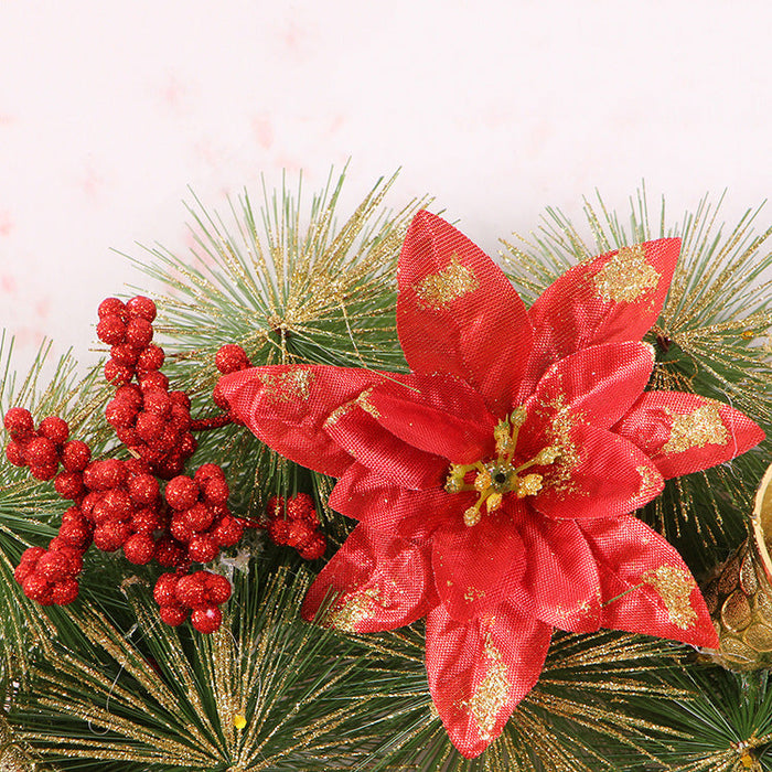 Frosted Natural Looking Pine and Clover Christmas Wreath