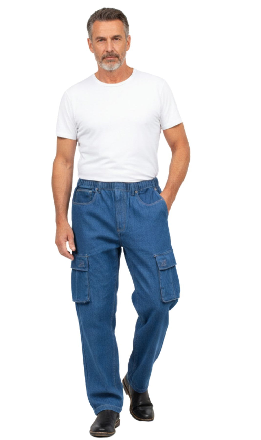 Men's Lightweight Double Pocket Cargo Jeans