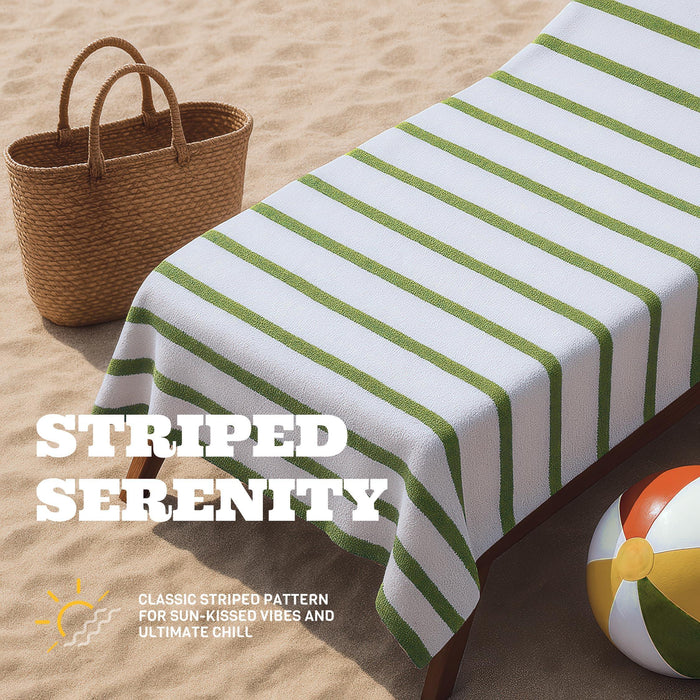 3 Pack Ultra Absorbent and Low Lint Striped Beach Towels