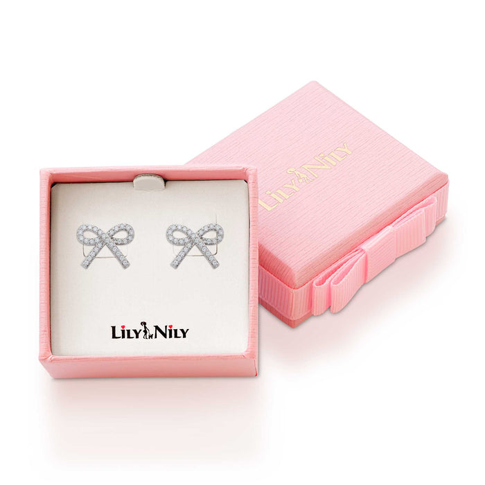 CZ Bow Stud Earrings