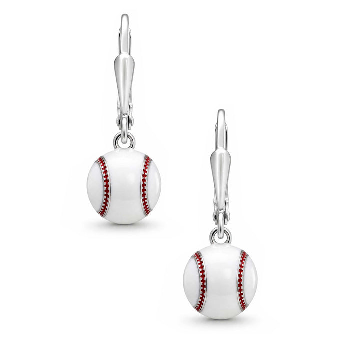 3D Baseball Drop Earrings