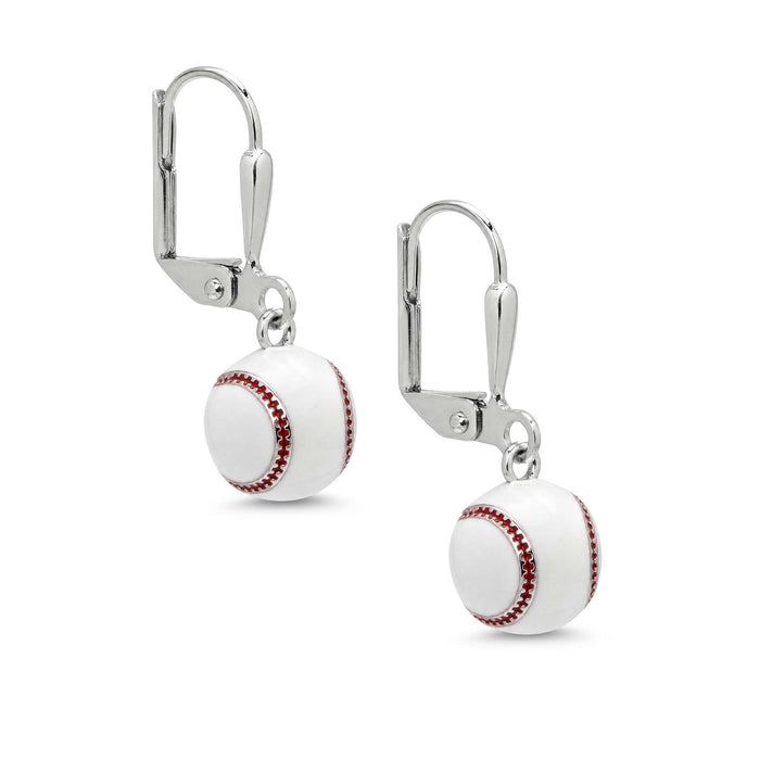 3D Baseball Drop Earrings