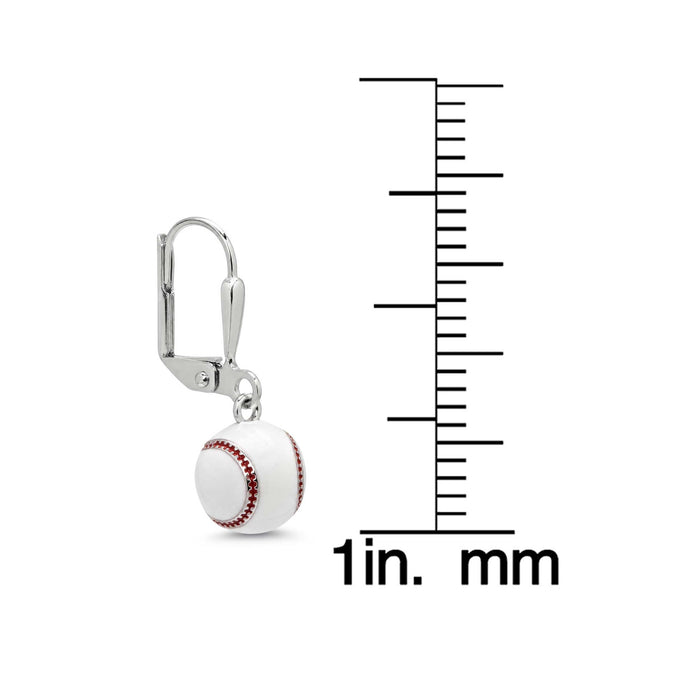 3D Baseball Drop Earrings