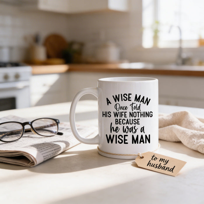 Funny Ceramic Coffee Mug – Wise Man Quote (Great for Gifting)