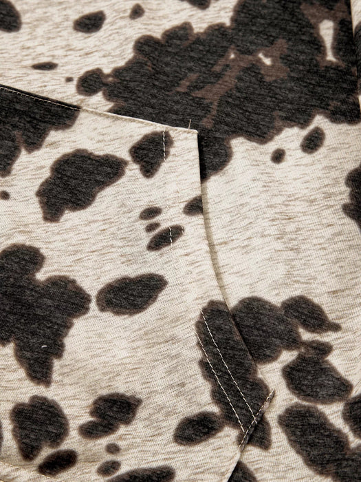 Multicolor Western Print Long Sleeve Pocket Regular Fit Hoodie