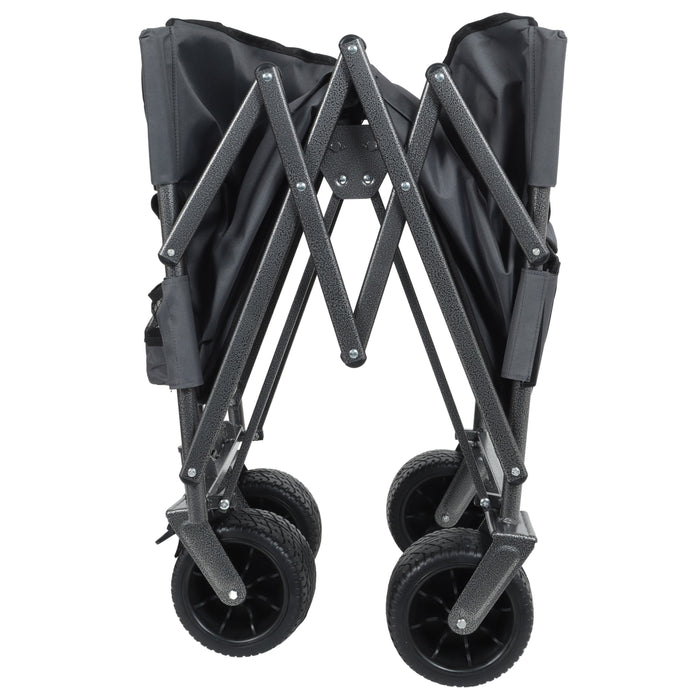 3-in-1 Convertible Folding Wagon Cart with Bench Seat & Storage