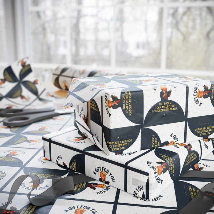 “Not Socks” Wrapping Paper — Political Parody Gift Wrap