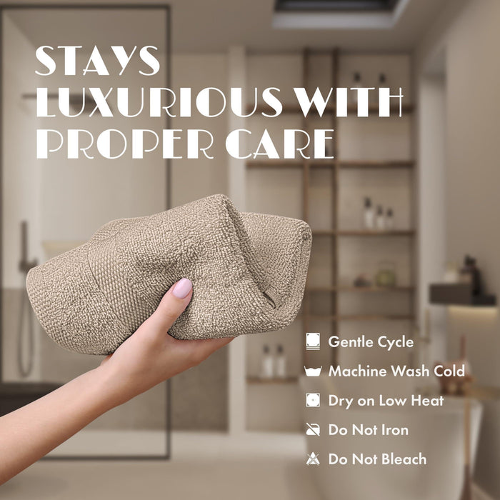 Classic Taupe Washcloths Set 12 Pack 12x12 Inch Cotton Wash Cloths