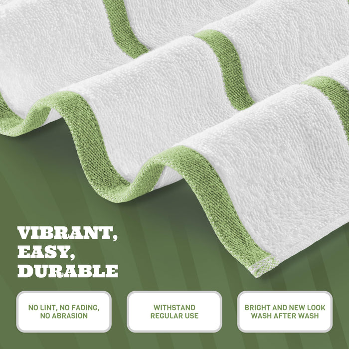 3 Pack Ultra Absorbent and Low Lint Striped Beach Towels
