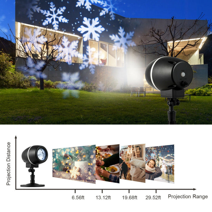 Outdoor Christmas Snowflake LED Projector Lights with Remote Control
