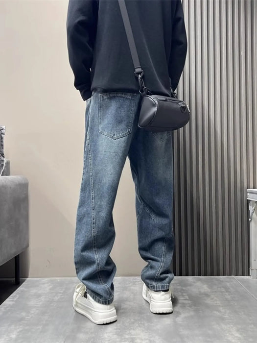 Men's Full Size Pre-Wash Loose Fit Jeans