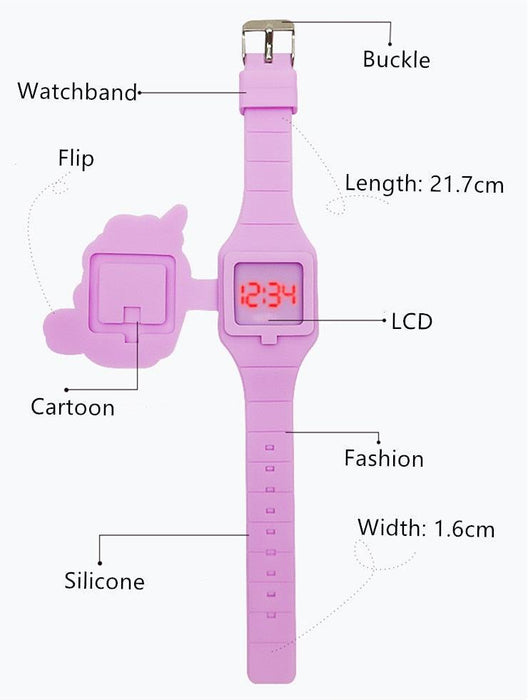 3D Children's Watch Unicorn LED Watch